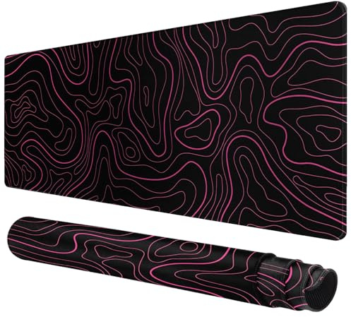 Rcege Large Gaming Mouse Pad Extended Desk Mat with Non Slip Stitched Edge | Waterproof Surface, Smooth Tracking, Keyboard & Mouse, Desk Office Use, Easy Clean, Durable Mouse Mat