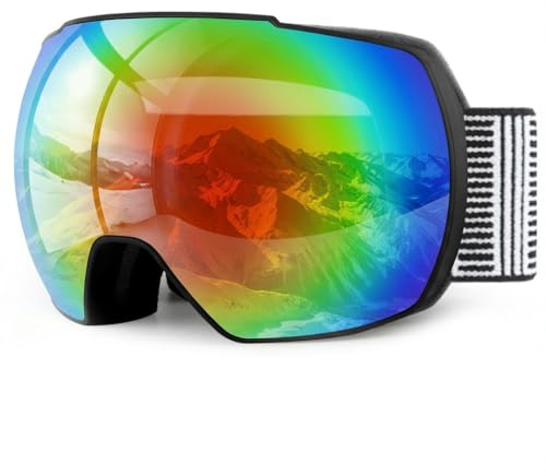 DUDUKING Skibrille Frauen Männer, Sphere Snowboard Brille für Erwachsene Jugendliche,Anti Fog Doppelte Linse UV 400 Schutz Skibrille Helm kompatibel für Skifahren Motorrad Radfahren Skaten