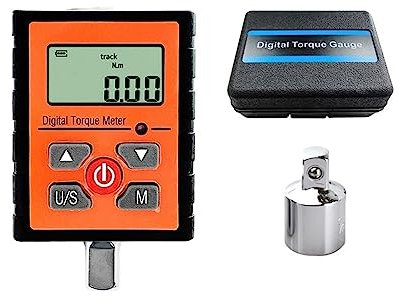 KOULEER Digitaler Drehmomentschlüssel, 3-340 Nm Digitales Drehmomentmessgerät 1/2 1/4 3/8 Adapter Messen Fahrrad Auto KG Drehmomentschlüssel Messgerät Tester Zündkerze Hohe Genauigkeit(13.5-135Nm)