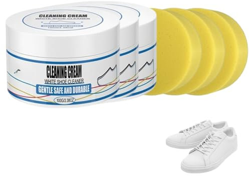260g Cire D'Abeille Française Sneakers Crème Blanchissante Cirage Blanc Total White pour Couvrir les Rayures et la Saleté Entretien Chaussure Cuir Soin en profondeur et Brillance Supérieure (3)