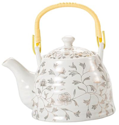 Amosfun Teteras con Infusor Tetera de Cerámica para Té de Flores Soporte de Porcelana Suave Y Fácil de Limpiar