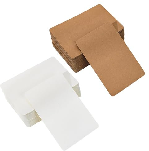 Lot de 100 cartes postales vierges, 10 x 15 cm, en papier vierge, blanches et marron, pour projets créatifs, cartes de mariage, graffiti, école, maison, bureau, couleur : blanc et marron