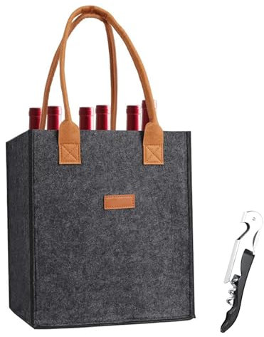 Osuter Flaschenkorb, Flaschentasche,Flaschen Tasche aus Filz,Bottle Bag für 6 x 1,5 Liter Flaschen,Flaschenträger Wiederverwendbar Männerhandtasche,für Getränketasche Bierflaschen Weinflasche