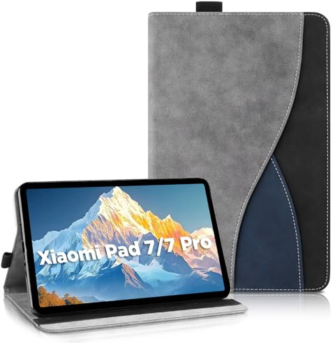AsWant Funda Carcasa per Xiaomi Mi Pad 7/7 Pro (11 Pulgadas, 2024 Modelo, 7.ª Generación) - Estuche Inteligente Ultra Slim PU Protectora Xiaomi Pad 7 (Gris)