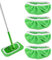 TIDEVAN 4 Pièces Chiffons Réutilisables pour Swiffer Sweeper Mop Verte Tampon à Vadrouille Réutilisable Housse de Rechange pour Utilisation Humide et Sèche Mop Pads pour Adaptées à Tous Types De Sols