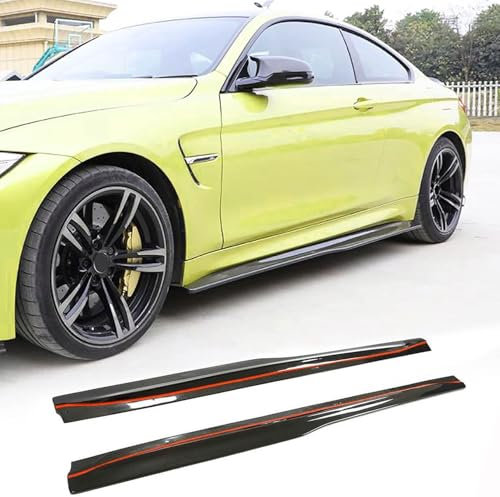 FGAITH 2 Stück Kohlefaser Auto Seitenschweller für BMW F82 M4 Coupe F83 M4 Convertible 2014-2018, Auto Seitenschweller Verlängerungen Rocker Splitter Diffusor Lippen Bodykit