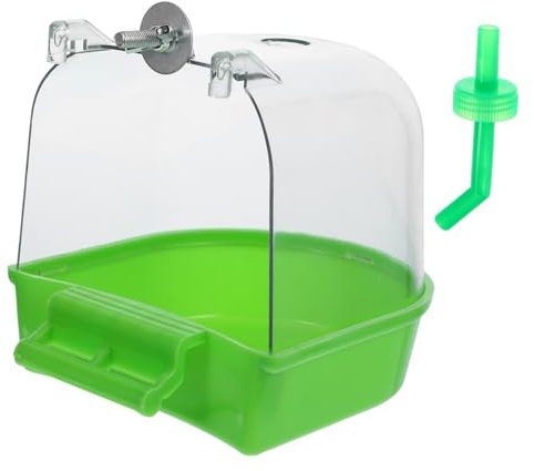 Happyyami Papageienbadebox Vogelbadewanne Für Haustiere Duschbox Aus Kunststoff Mit Glatten Kanten Für Vogelkäfig-zubehör Wiederverwendbar Mit Wasser Oder Sand Füllen