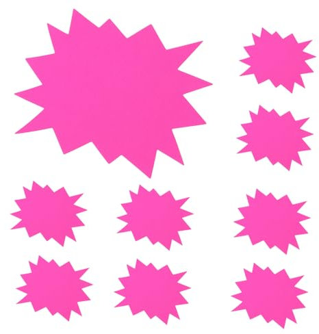 OUNONA 30stücke Fluoreszierende Explosion Preisaufkleber Aus Festem Papier Langlebige Sternform Preisschilder Für Flohmärkte Supermärkte Und Verkaufsaktionen Sichtbar Bei Schwachem Licht