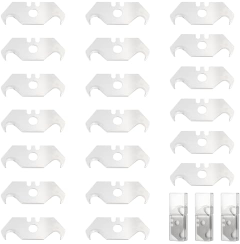 30 Stück Hook Hakenklingen,Profi Trapezklingen Mit Lochung,Trapezhakenklingen,Cutter Messer Klingen,Für Teppichmesser Verpackungen Bodenbeläge Plastik,0.6MM,Kiuiom