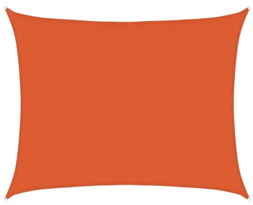 vidaXL Vela Parasole 160 g/m² Rettangolare Arancione 6x7 m in HDPE, Vela ombreggiante, Ombra da Patio, tettoia ombreggiante, Vela da Giardino, tettoia