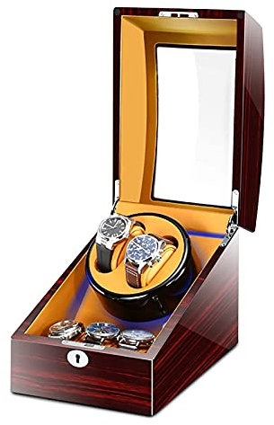 SdaryWare Caja de Almacenamiento para Relojes, 2+3 Relojes mecánicos, Motor silencioso, Dispositivo de Cuerda automática, Soporte para Reloj, Caja de Almacenamiento para Relojes, Caja de pre