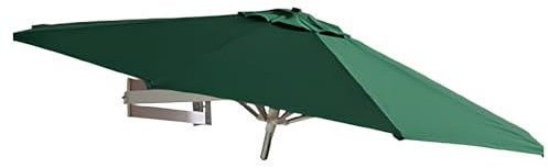 Ombrellone da Balcone O Terrazza con Montaggio A Parete da 250 Cm | Parasole Telescopico da Esterno | Telaio in Lega di Alluminio(Green)