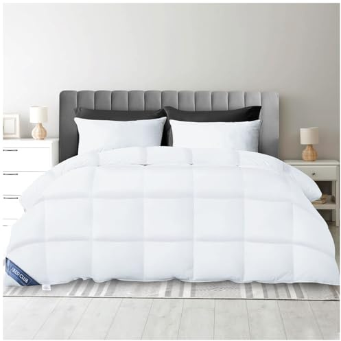 GC GAVENO CAVAILIA Hotel Quality Duck Feather Down Thick Quilt Double Duvet 13.5 TOG | Luxury Breathable Soft Cosy Warm Comforter | White