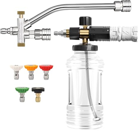 Pistole per idropulitrice – Kit per lavaggio auto, spruzzatore di sapone per auto, spruzzatore di sapone per auto, ugello spray, kit di fissaggio a pressione, modalità regolabile per camion, esterni