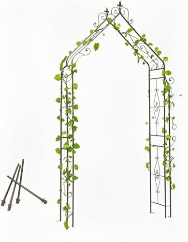 Generisch Eiserner Gartenbogen mit Antik-Optik,Robustes Rankgerüst für Rosen und Kletterpflanzen,Metall-Pergola als Deko für Hochzeit oder Terrasse