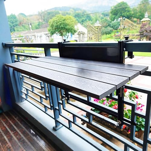 ZENSTYW Mesa Balcón Plegable,Mesa Colgante Plegable para Balcón,Mesa Colgante De Barandilla,Mesa De Balcón para Colgar,Mesa De Bar De Jardín De Altura Ajustable