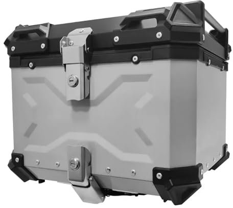 RVIFY Caja de Cola Motocicleta Baúl de aleación de Aluminio para Motocicleta de 45 litros, Impermeable, para Casco, Maleta Superior, Almacenamiento de Equipaje Baúl de Moto(Style3)