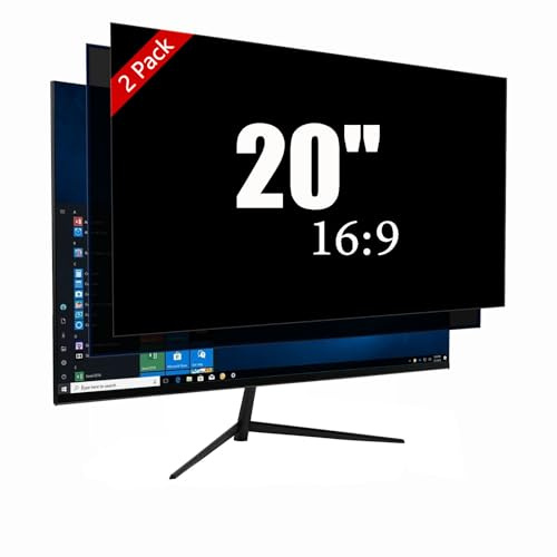 Ceydebne 20 Inch Privacy Screen for Monitor with 16:9 Widescreen Monitor Blue Light Screen Protector - Anti-Glare - Anti-Scratch Protector Film for Data Confidentiality Privacy Shield [2 Pack]