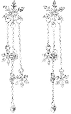 Weihnachtsohrringe Damen,Hängend Silber Schneeflocke Ohrringe Weihnachten,Winter Funkelndes Mädchen Weihnachts Schneeflocken Schmuck Ohrring,für Kinder silvester Weihnachtsschmuck Snowflake Earrings