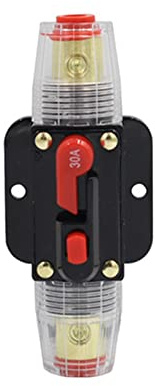 KWQNPHTRN Disjoncteur avec réinitialisation Automatique, 1 pièce, 30-150A, DC 12-42V, for Voiture, Bateau, Yacht, RV, Interrupteur d'assurance électrique, Porte-fusible Audio, Protection(30a)
