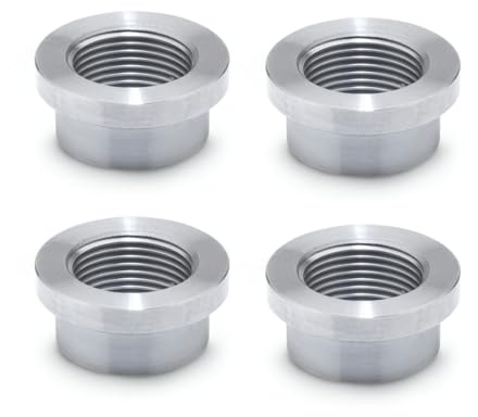 Ganter Normelemente | Schweißmuffe, Muffe | Stahl | 4 Stück | Feingewinde M10x1 | mit Bund | GN 7490-ST-M10X1-B