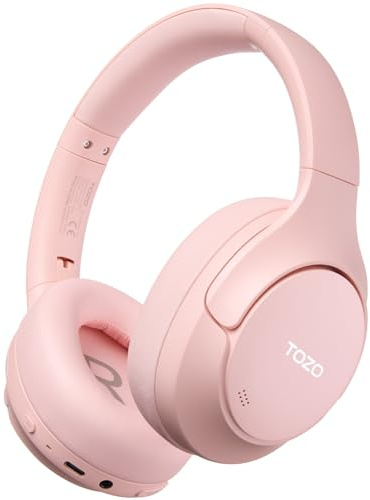 TOZO HT3 Cascos Inalámbricos Bluetooth 6.0, ANC -45dB y Sonido Premium | ANC híbrida -45dB, 5 Mics IA para llamadas claras, audio espacial 3D, Multipunto, 32 EQs, driver 40mm y diseño plegable