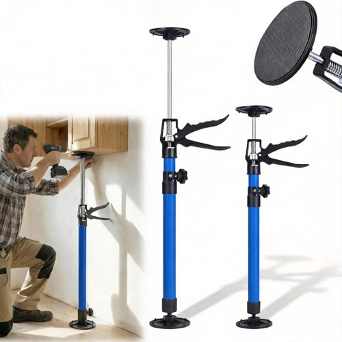GWAEPU 2 Stück Deckenstütze Montagestütze Einhandstütze: Teleskopstütze 50-115cm Schrankheber mit 360° Drehung für Deckenplatten Küchenmontage Heimwerker