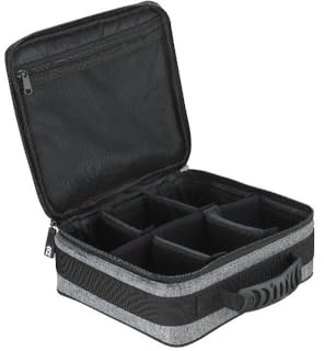 Daiwa D-VEC Rollen-Schutztasche, Polyester, Grau, Wasserdicht, L 26x23x9 cm für 2-3 Big Pit Rollen, M 36x26x14 cm für 4-6 Rollen, mit Klettverschluss-Segmenten (L) | 36x26x14cm, Größe L