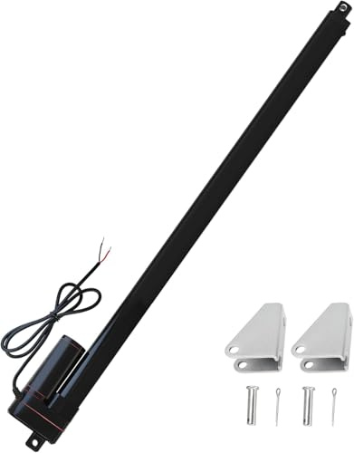 Jvnvlki 650 mm höghastighetslinjär ställdon 12 V 400N, IP65 vattentät, 34 mm/s lyfthastighet, med monteringsfästen för industriell automatisering