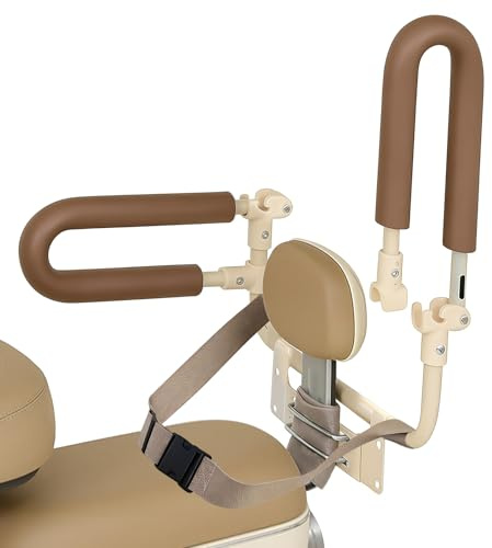 auvstar Seggiolino Bici Posteriore per Bambini Corrimano,Cuscino Sedile Posteriore per Bicicletta Corrimano (Marrone)