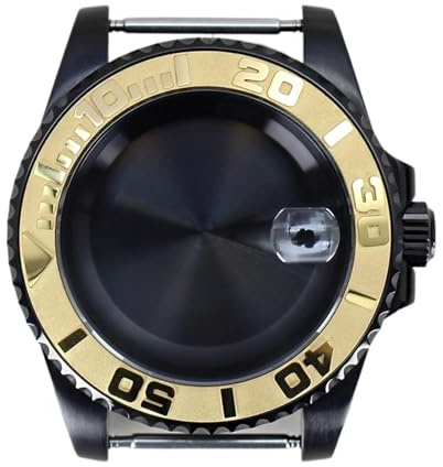 1 st 40 mm for klockfodral delar for Eta2824 PT5000 svart keramisk enkelriktad ram 20ATM(37)