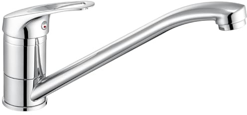 CECIPA Wasserhahn Küche Hochdruck Edelstahl, Küchenarmatur Einhebelmischer, armatur küche 360° Drehbarer, Mischbatterie mit Keramikkartusche, spültischarmatur mit 60cm Kalt-Warmwasserschlauch, Chrom