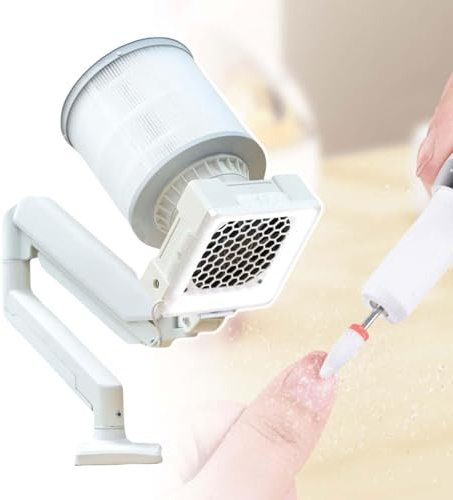 Nagelstaubsauger – Professionelle Desktop-Staubentfernung mit verstellbarer Halterung, integrierter LED-Lampe und austauschbarem Filter für Nagelstudios