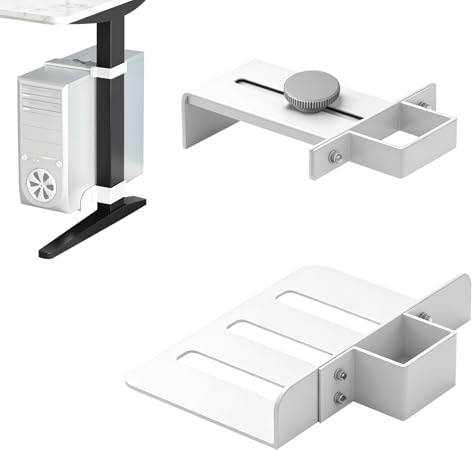 Fouvin PC Halterung Unter Schreibtisch, Verstellbarer CPU Halter | Ohne Bohren, höhen- & breitenverstellbar bis 18kg, Computer Halter für Tischbein, Stehschreibtisch & Büro