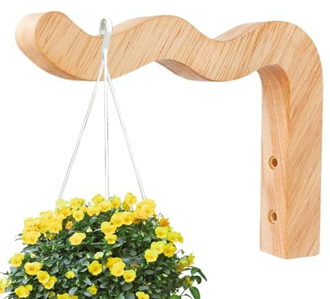Genérico Ganchos de Pared para Plantas | 23 cm Resistente en Forma de Curva | Soporte de Madera para Colgar en Pared | para Macetas, Campanas de Viento, Comederos de Aves, Jardín Exterior e Interior
