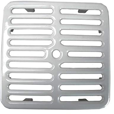 GSW Cast Iron Porcelain Floor Sink Top Grate with Ceramic Surface FS-TF, 9-⅜” x 9-⅜” x 1-¼” - Perfect for Restaurant, Bar, Buffet (Full Size)