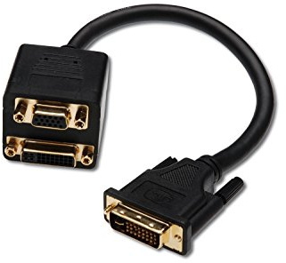 Digitus AK510001 Cavetto Splitter DVI-I (24+5) Maschio, DVI-I (24+5) + 15 Poli VGA, Femmina 20 cm