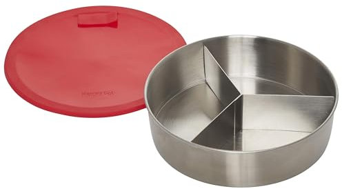 Instant Pot® Tortiera Rotonda in Acciaio Inox, Teglia con Coperchio e Divisorio Rimovibile, 18 x 5 cm