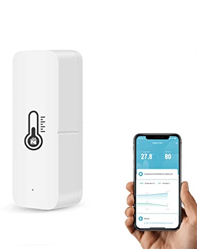 XRC TECH Tuya Zigbee Temperature And Humidity Sensor Smart Home Tuya Smart Life APP Real-time Monitoring Work with Alexa Home Gateway Required