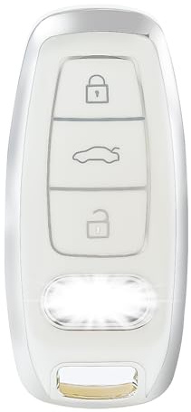 OFFCURVE Schlüsselhülle für Audi A6 A7 A8 S6 S7 S8 Q8 RS6 RS7 SQ8 E-tron GT | TPU autoschlüssel hülle für Audi 3-Tasten-Smartkey. Kompatibel mit Audi A6 A7 A8 S6 S7 S8 Q8 RS6 RS7 SQ8 E-tron GT.
