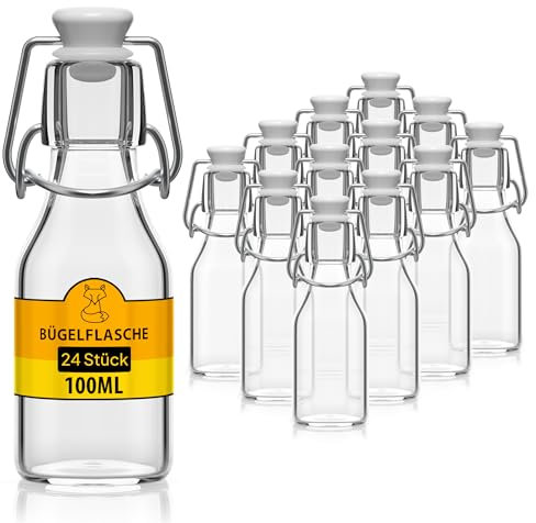 Glasflasche 100ml Glasflaschen zum befüllen Einmachgläser Bügelverschluss leere Flaschen zum befüllen Bügelflaschen Schnapsflaschen Glass bottle Likörflaschen Saftflaschen