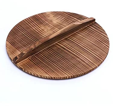 Holz-Topfdeckel – 20 cm, 24 cm, 28 cm, 32 cm, 36 cm, Gusseisen-Wok-Holzdeckel, Deckel für chinesische Tanne, 22 cm