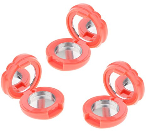 Leere Make-up-Palette, Puder, Lidschatten, Rouge, Lipgloss, DIY, 3 Stück, Grapefruit-Farbe