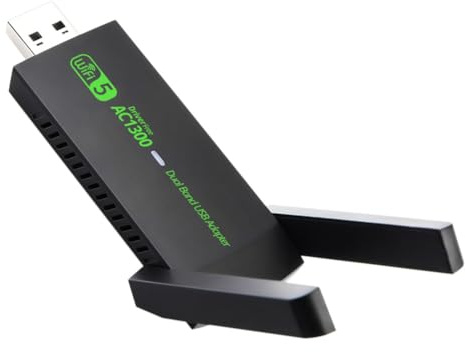 Begchy Adattatore WiFi USB 3.0 1300Mbps Scheda di Rete Dual Band 2.4G/5GHz Ricevitore Trasmettitore Wireless per Desktop Laptop PC