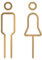 YAPKOLV Segnaletica Simbolo Uomo e Donna, Acrilico, WC Segno, Targa Toilette Bagno, Porta Targhetta Adesiva, Placca Decorativa in Acrylic per Bagno (Oro)