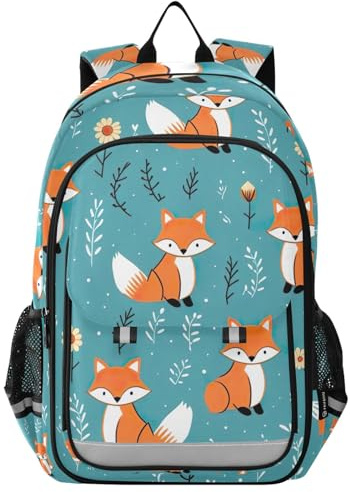 RPLIFE Sacs à dos mignons renards enfants, sac à dos d'école primaire pour garçons, sac à dos cool pour enfants, renards mignons, taille unique, sacs à dos traditionnels, Renards mignons, taille