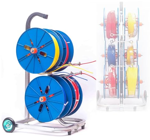 Generisch Tragbarer Kabeltrommelwagen mit Rollen, robuster Kabelabroller, 45 x 45 x 81 cm, ideal für Baustellen und Heiminstallationen, Mehrfach-Kabelorganisator