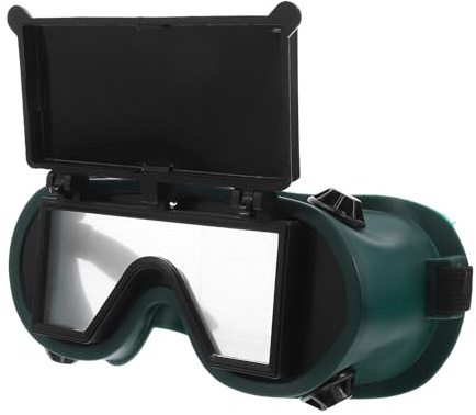 STAHAD Lot de 2 Lunettes de Soudage à Double Protection Rabattable, Lunettes de Soudure en Plastique Étanches, Protection Oculaire Anti-poussière pour Travaux Industriels et Laboratoire