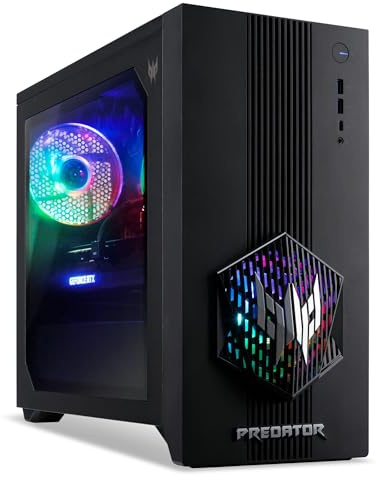 Acer Predator PO3-665 | Gaming Desktop PC | Intel Core i5-14400F Processor | 16GB RAM | 512GB SSD Storage | NVIDIA RTX 5060 GPU | Windows 11 Home | Fast & Reliable Gaming Desktop