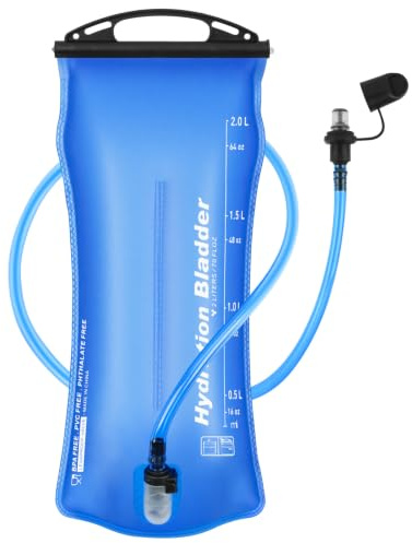 flintronic Fuktblåsa, 2 l läckagesäker vattenblåsa, BPA-fri vattenbehållare med isolerat rör, ersättning för utomhusvandring, camping, cykling